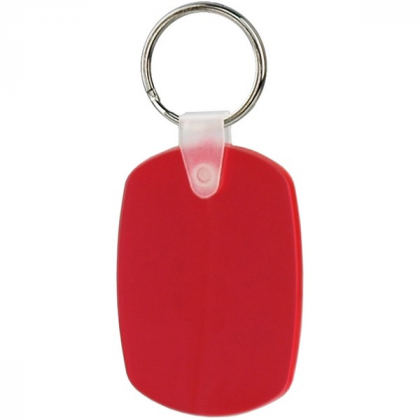 Oval Soft Squeezable Key Tag Promotional Custom Imprinted With Logo- Translucent Red